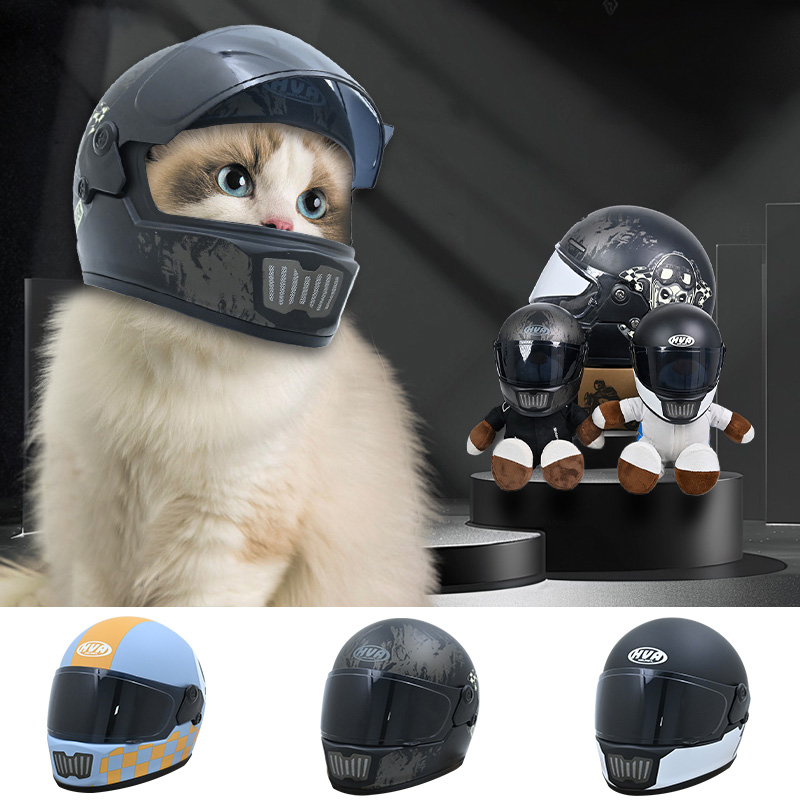 Helmet Full Face - HVA Small Pet Motorcycle Helmet Cat