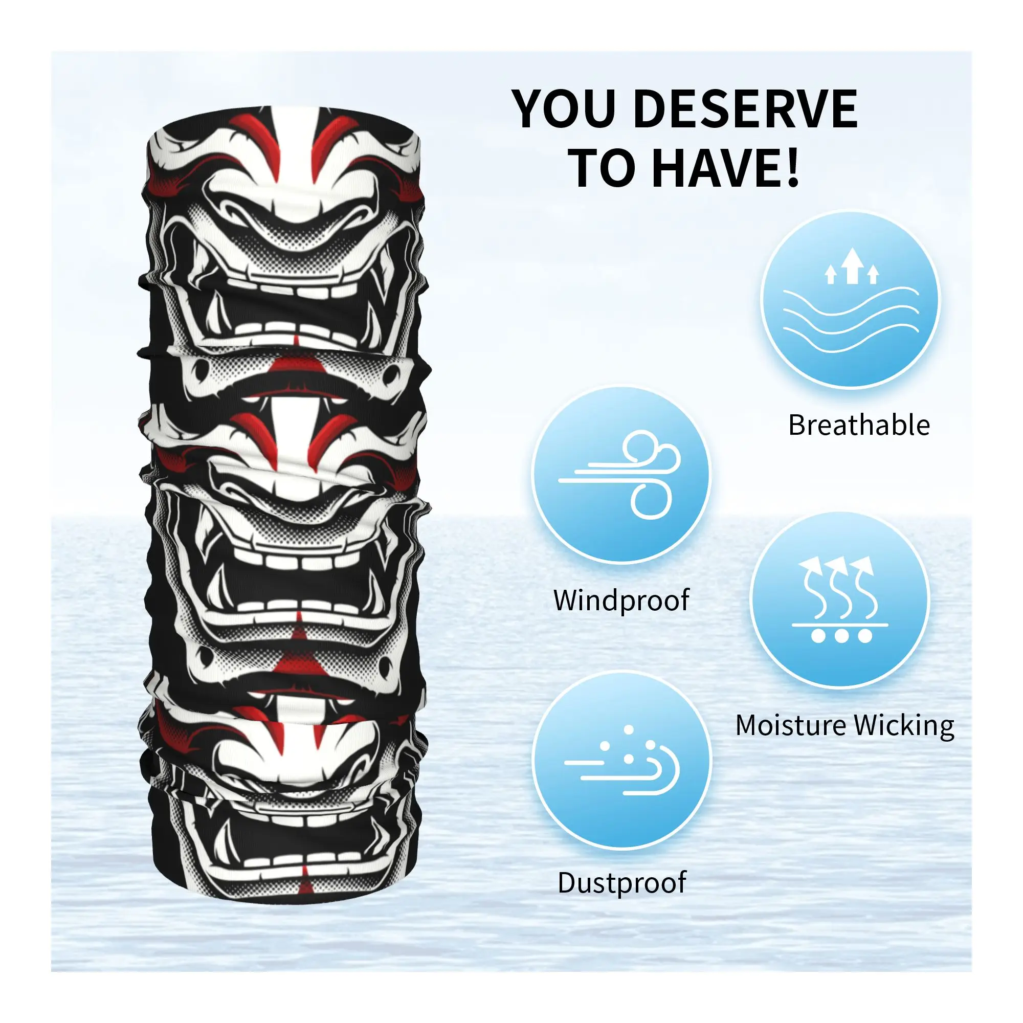New White Red Okami Kitsune Ka - Neck Warmer Balaclava 评论和价格